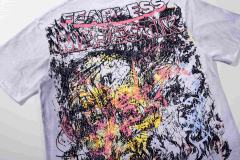 Abstract Graffiti Art Rhinestone Print Washed Tee 29060722