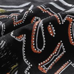 Giant Spider Web Hotfix Rhinestone Print Washed Tee 28874477