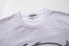 Statue Of Liberty Skull Rhinestone Print Washed Tee 29060727