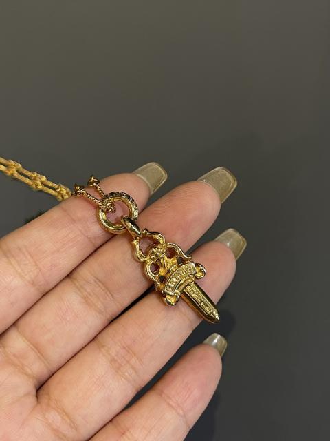 CH 22K Gold Dagger Sword Twist Chain Necklace