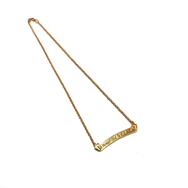 CH 22K Gold Scroll Bar Nameplate Choker Necklace
