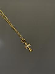 CH 22K Gold Single Diamond Cross Twist Chain Necklace