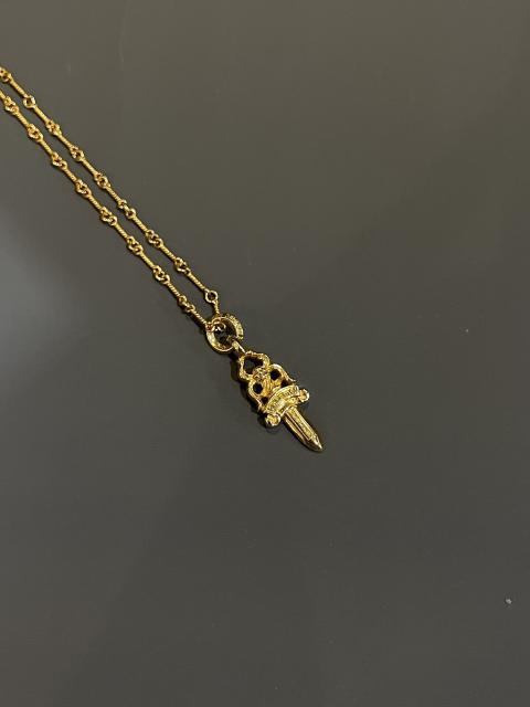 CH 22K Gold Dagger Sword Twist Chain Necklace