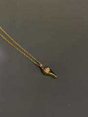CH 22K Gold Floral Cross Whistle Pendant Necklace