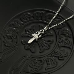 CH Vintage Solid Dagger Sword Thin Cable Necklace