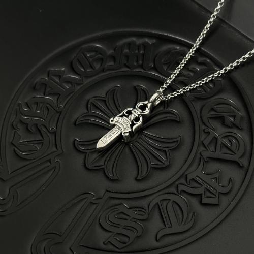CH Vintage Solid Dagger Sword Thin Cable Necklace