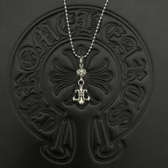 CH Vintage Fleur-de-lis Ball Charm Mini Ball Chain Necklace