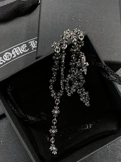 CH Full Crystal Cross Floral Station Chain Set Necklace