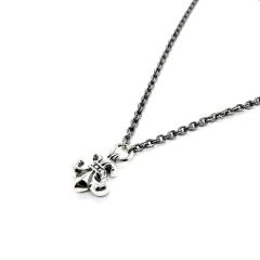 CH Vintage Solid Fleur-de-lis Thick Oval Link Necklace