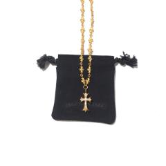 CH 22K Gold Diamond Flame Cross Full Star Link Necklace