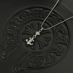 CH Vintage Fleur-de-lis Ball Charm Mini Ball Chain Necklace