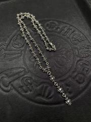 CH Full Crystal Cross Floral Station Chain Set Necklace