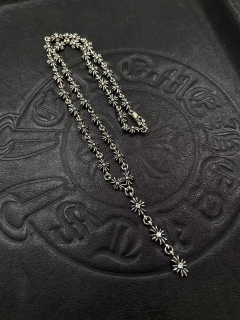 CH Full Crystal Cross Floral Station Chain Set Necklace
