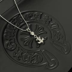 CH Vintage Fleur-de-lis Ball Charm Mini Ball Chain Necklace