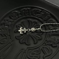 CH Vintage Fleur-de-lis Ball Charm Mini Ball Chain Necklace