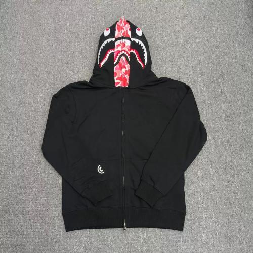 Bape Black Pink Camo Lined Shark Full Zip Hoodie