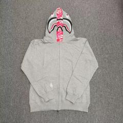 Bape Grey Pink Camo Shark Full Zip Hoodie Full Zip Jacket