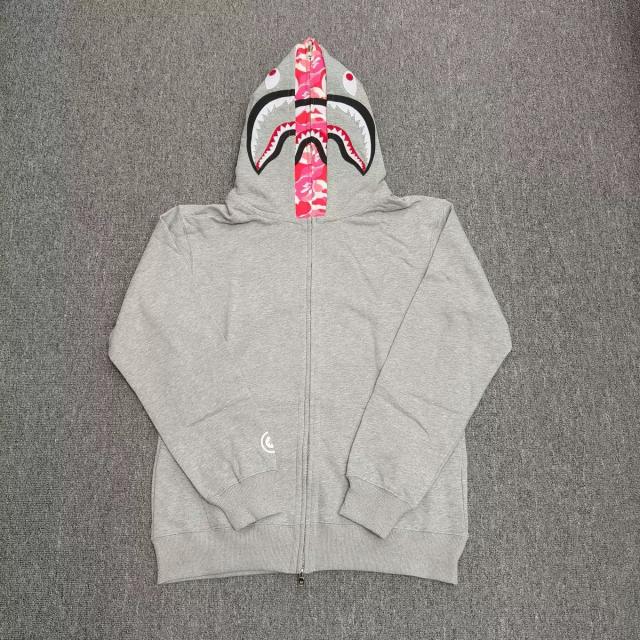 Bape Grey Pink Camo Shark Full Zip Hoodie Full Zip Jacket