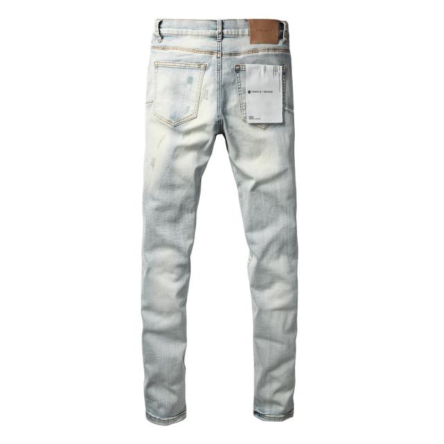 1:1 PURPLE BRΑND Ultra Light Bleach Destroyed Slim Jeans