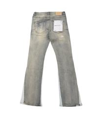 Sand Wash Side Panel Rip Splatter Flare Jeans