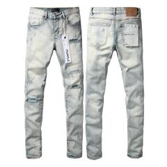 1:1 PURPLE BRΑND Ultra Light Bleach Destroyed Slim Jeans