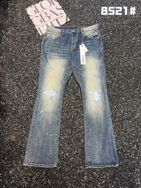 Medium Blue Wash Rip Splatter Flare Bootcut Jeans