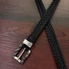 [Special Offer] ERD Braided Leather Rose Cross Buckle Belt 110cm