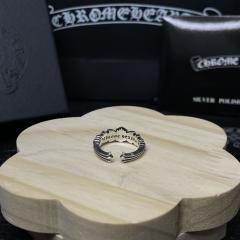 CH Silver Pink Stone Cross Flower Open Ring