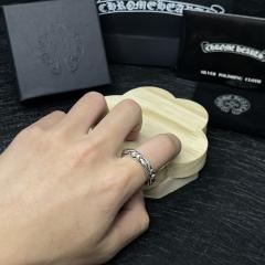 CH Silver Scroll Floral Band Ring