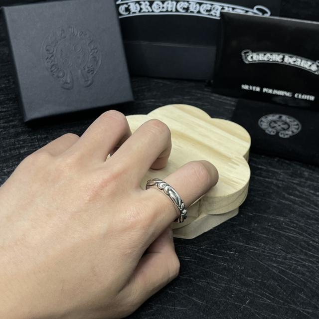 CH Silver Scroll Floral Band Ring