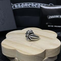 CH Sliver Cross Flower Diamond Statement Ring