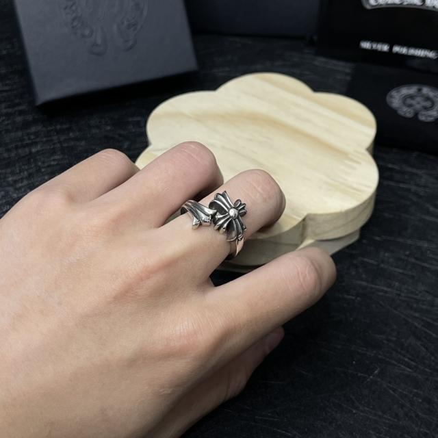 CH Silver Tailed Cross Open Ring