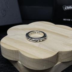 CH Silver Scroll Floral Band Ring
