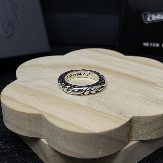 CH Silver Scroll Floral Band Ring