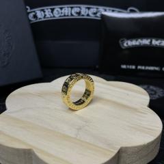 CH Gold Full Gothic Letter Medium Wide Ring