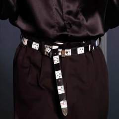 [Special Offer] ERD David Bowie Print Rose Buckle Leather Belt
