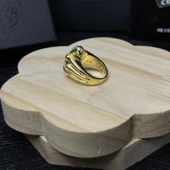 CH Gold Cross Flower Diamond Statement Ring