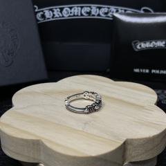 CH Silver Pink Stone Cross Flower Open Ring