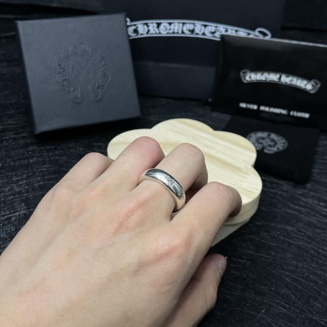 CH Polished Silver Mini Cross Thin Stack Ring