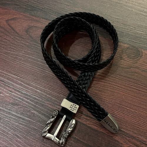 [Special Offer] ERD Braided Leather Rose Cross Buckle Belt 110cm