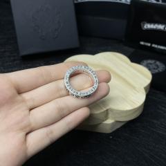 CH Silver Full Gothic Letter Medium Wide Ring