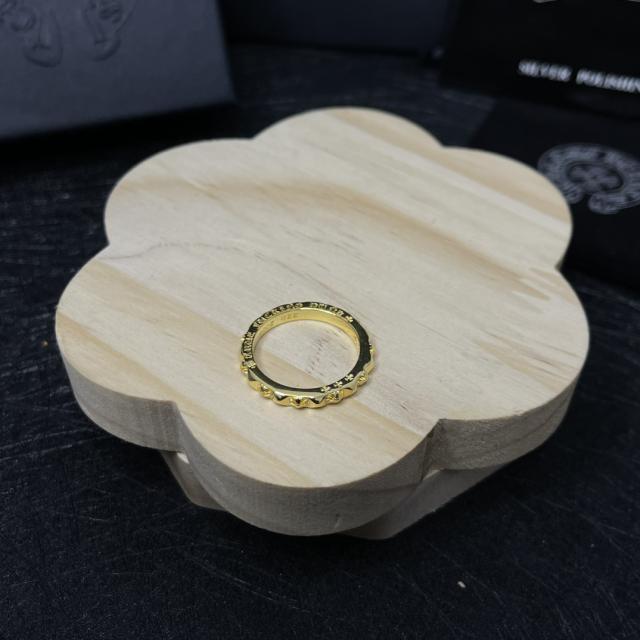 CH Gold Mini Spike Cross Thin Stack Ring