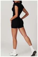 Back Cutout Fitted Top Cross High Waist Shorts Yoga Set 5 colors 29201426
