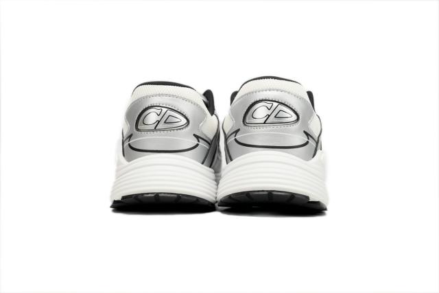 D White Mesh Silver-Tone Metallic Calfskin 3SN279ZYG-H869
