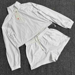 American Style Waist Cutout Design Zip Cropped Sports Set 6 colors 29201427