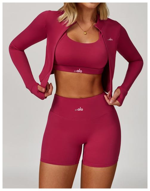 Seamless Naked Feel Shockproof High Waist Yoga Shorts 3-Piece Set 10 colors 29202627
