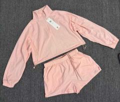 American Style Waist Cutout Design Zip Cropped Sports Set 6 colors 29201427