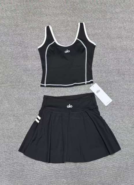 Seam Strap Naked Feel Quick Dry Tank & High Waist Yoga Skort Set 3 colors 29201417