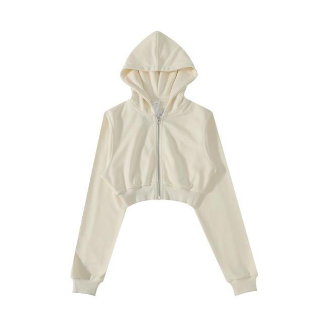 Loose Sports Cropped Zip-Up Hoodie 3 colors 29115034
