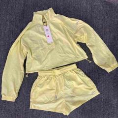 American Style Waist Cutout Design Zip Cropped Sports Set 6 colors 29201427